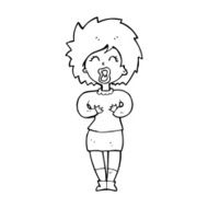 cartoon screaming woman N14