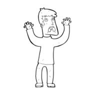cartoon frightened man N150
