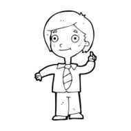 cartoon school boy answering question N66