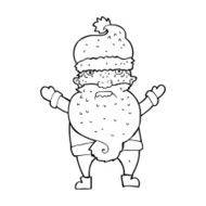 cartoon grumpy santa N14