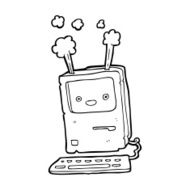 cartoon old computer N60