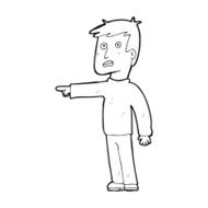 cartoon pointing man N144