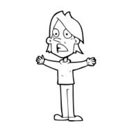 cartoon frightened man N152