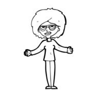 cartoon woman wearing spectacles N58
