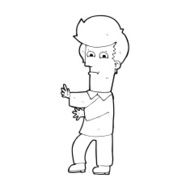 cartoon man gesturing wildly N14