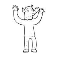 cartoon happy werewolf man N11