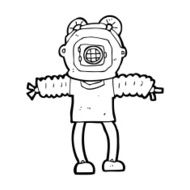 cartoon deep sea diver N41