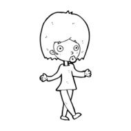 cartoon confused woman N150