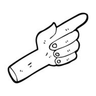cartoon pointing hand N74