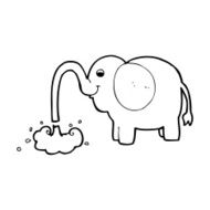 cartoon elephant squirting water N25