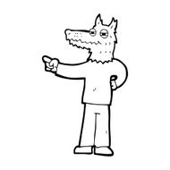 cartoon pointing wolf man N9