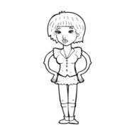 cartoon woman with hands on hips N311