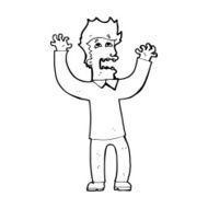 cartoon terrified man N384