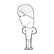 cartoon man with big brain N14