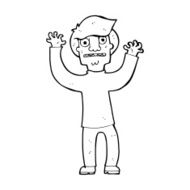 cartoon terrified man N385