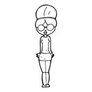 cartoon librarian woman N14