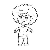 cartoon annoyed old woman N26