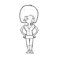 cartoon woman with hands on hips N312