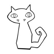 cartoon black cat N94