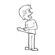 cartoon man making excuses N14