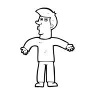 Cartoon Man Shrugging Shoulders N94