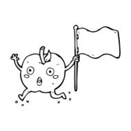 cartoon funny apple with flag N14