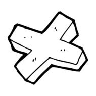 cartoon negative cross symbol N14
