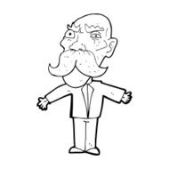cartoon angry old man N210