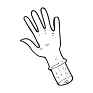 cartoon hand with medical glove N5