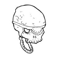 cartoon spooky skull with eye patch N14