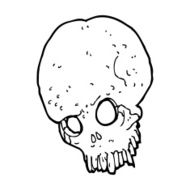 cartoon spooky skull N238