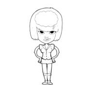 cartoon woman thinking N61