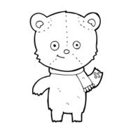 cartoon teddy bear waving N30