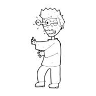 cartoon terrified boy N15