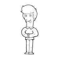 cartoon man sticking out tongue N40