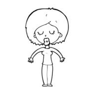cartoon woman with closed eyes N15