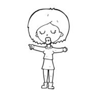 cartoon pointing woman N42