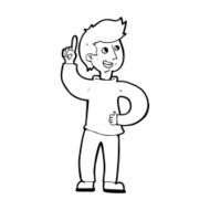 cartoon man with idea N220