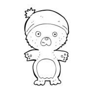 cartoon cute teddy bear in hat N19