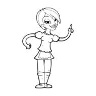 cartoon waitress taking order N28