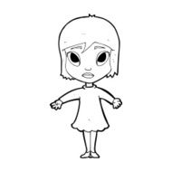 cartoon girl in dress N14