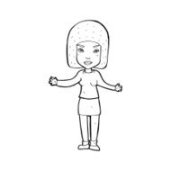 cartoon annoyed woman N262