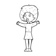 cartoon worried woman N107