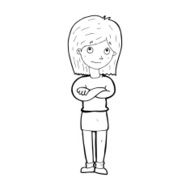 cartoon friendly girl rolling eyes N15