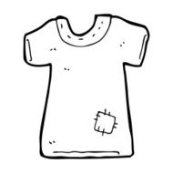 cartoon patched old tee shirt N14