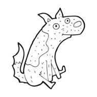 cartoon sitting dog N12