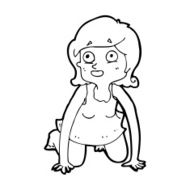 cartoon woman on all fours N29