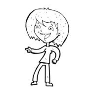 cartoon woman laughing and pointing N14