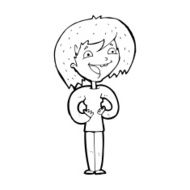 cartoon excited woman N190