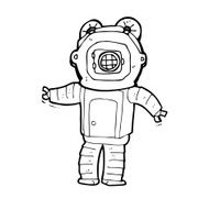 cartoon deep sea diver N42